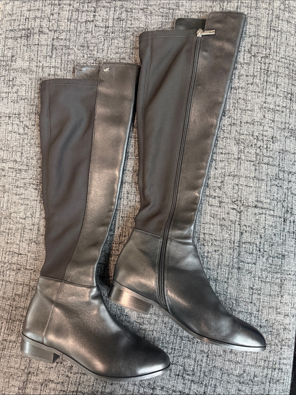 Michael Kors Black Bromley Over-the-Knee Stretch Leather Boots 7M